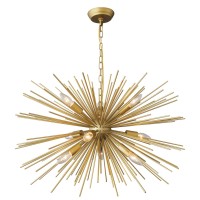 Ziralio Modern Gold Sputnik Chandelier 9Light Dining Room Chandelier Light Fixture For Living Room Bedroom Kitchen Entryway