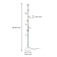 Hsyile Modern Creative Floor Lamp For Living Room Bedroom Office Globe High Pole Standing Lamp Tree Lamp Chrome Finish 9 Led Bu