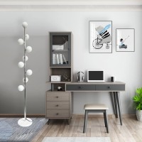 Hsyile Modern Creative Floor Lamp For Living Room Bedroom Office Globe High Pole Standing Lamp Tree Lamp Chrome Finish 9 Led Bu