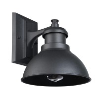 Goalplus 10'' Diameter Outdoor Barn Light For Porch, Matte Black Farmhose Light Fixture With Wall Mount, Industrail Exterior Waterproof Wall Sconce For Patio, Balcony And Garage, 1 Pack, Lm2014Bk