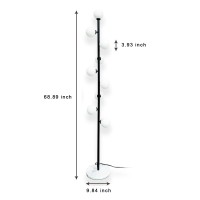 Hsyile Modern Creative Black Floor Lamp For Living Room Bedroom Office Globe High Pole Standing Lamp Tree Lamp 9 Led Bulbs Incl