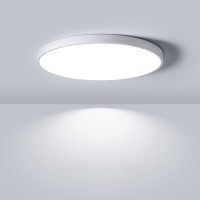 Lightingwill 8.9 Inch Led Flush Mount Ceiling Light Fixture, 5000K Daylight White,1800Lm, 18W, Flat Modern Round Lighting Fixture, 180W Equivalent White Ceiling Lamp For Kitchens, Bedrooms.Etc.