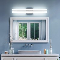 Presde 32In Dimmable Modern Chrome Led Vanity Light Fixtures For Bathroom Over Mirror Wall Lighting (Cold White 6000K)