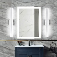 Presde 32In Dimmable Modern Chrome Led Vanity Light Fixtures For Bathroom Over Mirror Wall Lighting (Cold White 6000K)