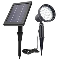 Solar Spotlights Outdoor Waterproof Bright Solar Wall Lights Led Security Flood Light Solar Powered For Flag Patio Front Door Driveways-Automatically Activates At Dusk To Dawn (Warm White)