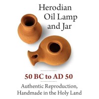 Biblical Brown Oil Lamp With Jar Herodian Style