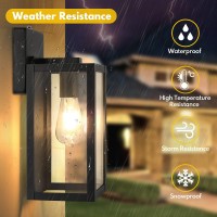 2Pack Dusk To Dawn Outdoor Wall Light Fixtures With 2 Led Bulbs Exterior Wall Mount Lanterns Waterproof Wall Sconces In Matte