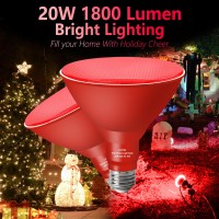 Loxyee Par38 Flood Red Light Bulb2 Packdimmablee26 Base Red Flood Light Outoor20W Replace To 200Wred Light Bulb Outdoor Po