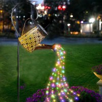 Atildp Upgraded Solar Watering Can, Multicolor 60Pcs String Lights For Outdoor Garden, Led Highlight Colourful Light Garden Lamps