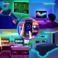 Fonewe Led Lights For Bedroom 100 Ft Music Sync Color Changing Led Strip Lights Led Light Strip With App Control And Remote Rgb Led Lights For Party Kitchen Room Decoration