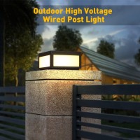 Mvbt Outdoor Modern Post Light, Led Fence Deck Cap Light High Voltage Wired Lantern Column Lamp For Flat Surface Patio Garden Decoration With Ip54 Waterproof E26 Bulb