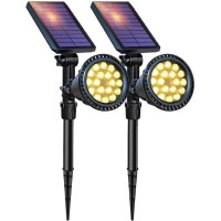 Dbf 7 Color Changing Solar Spot Lights Outdoor 22 Led Solar Landscape Lights Solar Halloween Christmas Lights Outdoor Waterproo