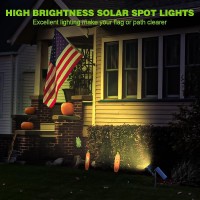 Dbf 7 Color Changing Solar Spot Lights Outdoor 22 Led Solar Landscape Lights Solar Halloween Christmas Lights Outdoor Waterproo