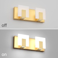 Aipsun Gold Bathroom Vanity Lighting Fixtures Modern Led Vanity Lights For Bathroom 2 Lights Up And Down Bathroom Wall Light Fixtures (White Light 6000K)