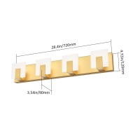 Aipsun Gold Vanity Lights For Bathroom Modern Led 4 Lights Bathroom Vanity Lights Up And Down Wall Light Fixtures 6000K