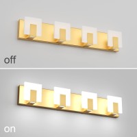 Aipsun Gold Vanity Lights For Bathroom Modern Led 4 Lights Bathroom Vanity Lights Up And Down Wall Light Fixtures 6000K