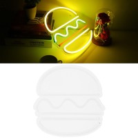 Neon Light, Led Unique Hamburger Shape Neon Sign Light With Usb Port For Restaurant Shop