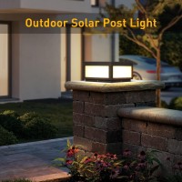 Mvbt Outdoor Solar Post Light Modern Led Fence Deck Cap Light Lantern Column Lamp For Flat Surface Patio Garden Decoration With