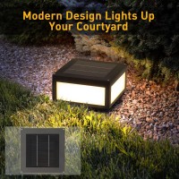 Mvbt Outdoor Solar Post Light Modern Led Fence Deck Cap Light Lantern Column Lamp For Flat Surface Patio Garden Decoration With