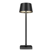 Mqloon Cordless Table Lamp, Battery Operated Led Lights, Black Metal Shade, For Outdoor And Indoor