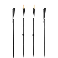 Birdrock Home 4Pk Ibiza Torches - Easy To Refill Citronella - Flame Light Torch - Backyard Outside Patio Lighting - Metal Lamp - Decorative Urban Lantern