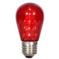 S14 Led Red Transp Bulb E26 Base 5/Pk