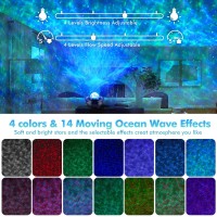 Star Projector, Galaxy Night Light Projector With Bluetooth Music Speaker, 14 Color Moving Ocean Wave Effects, Skylight With Remote&Upgraded Smart App&Alexa Control, Present For Kids, Adults (Black)