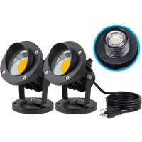 Sunvie 20W Spot Lights Outdoor With Photocell Sensor, Dusk To Dawn Led Landscape Spotlights, Waterproof 120V 2000Lm 3000K Landscape Lighting For Yard Flag Tree Garden 6 Ft Us 3-Plug In Cord, 2 Pack