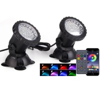 Underwater Pond Lights Color Changing Spotlights Ip68 Waterproof Landscape Lights Submersible Led Lights Timer Dimmable Spot Li