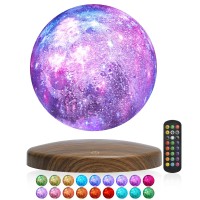 Firpow Levitating Moon Lamp, 18 Colors 6 In Floating Moon Lamp Magnetic Levitation Spinning Moon With Remoter/Adjustable Brightness/Timing, Led Galaxy Light Night Light For Christmas Gift Office Home