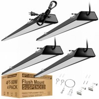 Led Shop Light 4Ft-7000Lm 5000K [400W Equivalent]Daylight, Utility Light Garage Led Ceiling Lights, Surface/Hanging/Suspension Mounting, Plug And Play, Pull Chain Light Fixture Power Cord Etl(10 Pack)