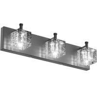 Ralbay Matte Black Vanity Light 3 Lights Modern Crystal Black Bathroom Light Fixtures Modern Crystal Bathroom Vanity Light Fixtures