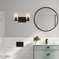 Bathroom Vanity Light, 2 Lights Wall Sconces, Bathroom Light Fixtures, Wall Lighting With Cylinder Glass Shade For Living Room, Bedroom, Kitchen, Stairs