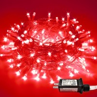 Jmexsuss Red Halloween Decor String Lights Outdoor Indoor 66Ft 200 Led Red Christmas Lights Clear Wire 8 Modes Red Halloween T