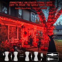 Jmexsuss Red Halloween Decor String Lights Outdoor Indoor 66Ft 200 Led Red Christmas Lights Clear Wire 8 Modes Red Halloween T