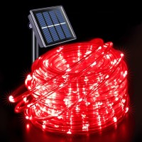 Jmexsuss Solar Rope Lights,200 Led 66Ft 8 Modes Solar Rope Lights Outdoor Waterproof Led Red Fairy Lights For Christmas Tent Gazebo,Trampoline,Walkway,Pool