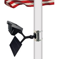 Rayslit Flag Pole Light Solar Powered - 12 Brightest Led Solar Flag Pole Light Adjustable Metal Clamp Fits 2-6