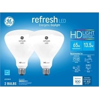 Ge Refresh Led Light Bulbs, Hd Light, 65 Watt Eqv, Daylight Hd Light, Br30 Indoor Floodlight Bulbs (2 Pack)