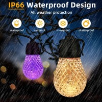 Outdoor String Lights 98Ft,Color Patio Lights Outdoor Rgbw Patio Lights,Bluetooth App Control & Remote Control,Multi-Color Led Bulbs,Waterproof Hanging Light String For Outside Backyard Garden Party