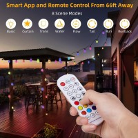 Outdoor String Lights 98Ft,Color Patio Lights Outdoor Rgbw Patio Lights,Bluetooth App Control & Remote Control,Multi-Color Led Bulbs,Waterproof Hanging Light String For Outside Backyard Garden Party