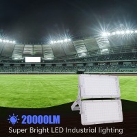 Bellanny Outdoor Led Floodlight 200W Led Floodlight 20000Lm Super Bright Cool White 6500K Ip65 Waterproof Floodlight 180 Rotation For Garden Garage Sports Field - 4 Pieces