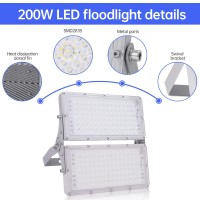 Bellanny Outdoor Led Floodlight 200W Led Floodlight 20000Lm Super Bright Cool White 6500K Ip65 Waterproof Floodlight 180 Rotation For Garden Garage Sports Field - 4 Pieces