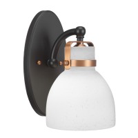 Easton 1 Light Wall Sconce Shown In Matte Black & Brass Finish With 6