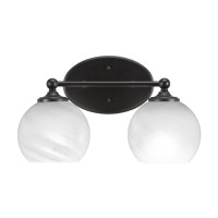 Capri 2 Light Bath Bar Shown In Matte Black Finish With 5.75