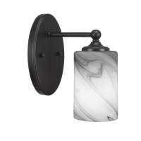 Capri 1 Light Wall Sconce Shown In Matte Black Finish With 4