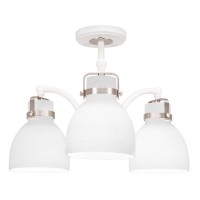 Easton 3 Light Semi-Flush Shown In White & Brushed Nickel Finish With 6