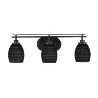 Odyssey 3 Light Bath Bar In Matte Black Finish With 5