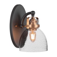 Easton 1 Light Wall Sconce Shown In Matte Black & Brass Finish With 6