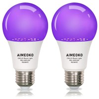 Aimeoko Black Light Bulb 12W100W Equivalent E26 Uv Led Bulbs For Neon Party Halloween Fluorescent Poster Body Paint 2 P