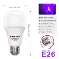 Aimeoko Black Light Bulb 12W100W Equivalent E26 Uv Led Bulbs For Neon Party Halloween Fluorescent Poster Body Paint 2 P